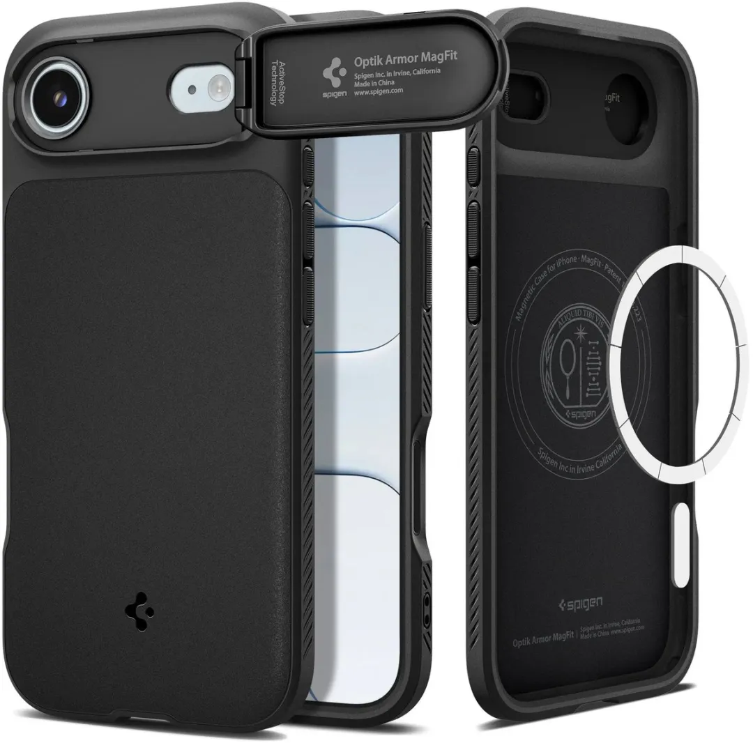 Spigen Optik Armor MagFit ACS09930 iPhone Hoes - Zwart - afbeelding 5 van 6