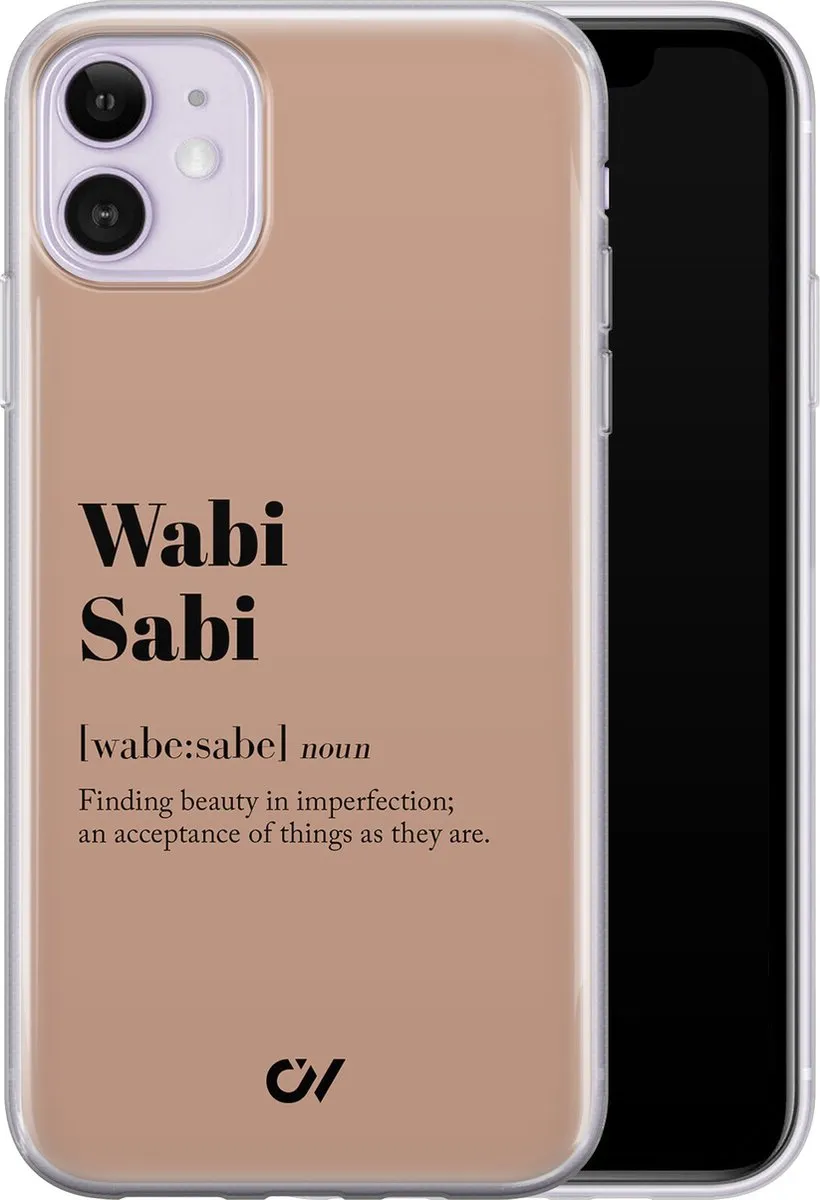 Casevibes Hoesje iPhone 11 Wabi Sabi - Bruin - A/11/UV/038