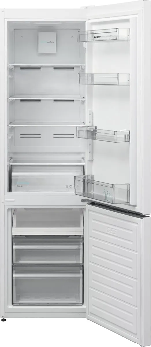 Sharp SJ-NBA05DMXWD-EU Koel-vriescombinatie 270L - No-Frost Wit