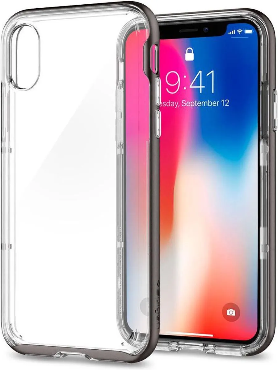 Spigen Neo Hybrid Crystal Hoesje iPhone X - Grijs