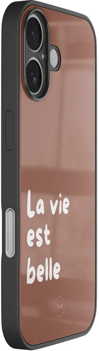 Casevibes iPhone 16 Hoesje - Bruin La Vie Est Belle - TPU Luxe