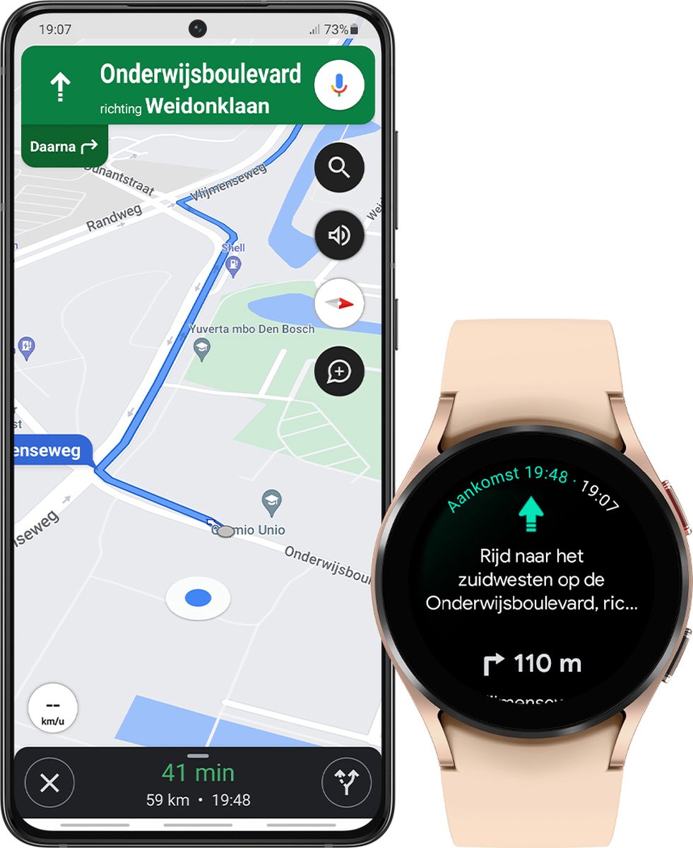 Samsung Galaxy Watch4 - Smartwatch dames en heren - 40mm - Pink gold