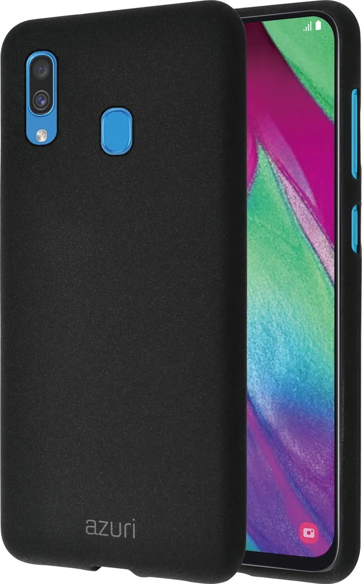 Azuri Flexibel Hoesje Galaxy A40 - Zandtextuur - Zwart