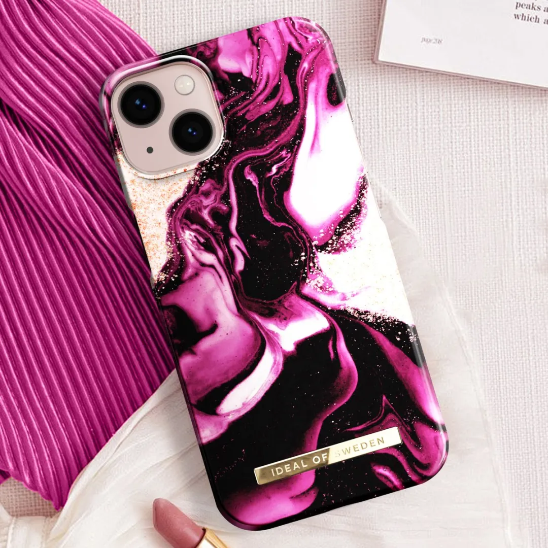 iDeal of Sweden iPhone 14 Backcover Golden Ruby Marble - 7340205165641