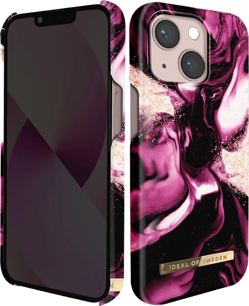 iDeal of Sweden iPhone 14 Backcover Golden Ruby Marble - 7340205165641