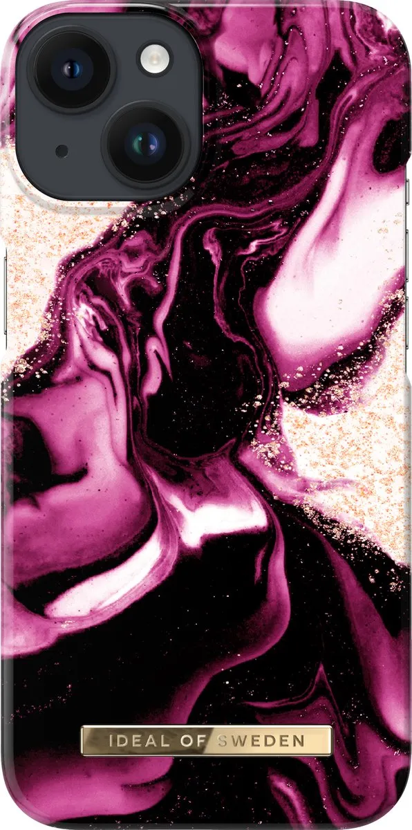 iDeal of Sweden iPhone 14 Backcover Golden Ruby Marble - 7340205165641
