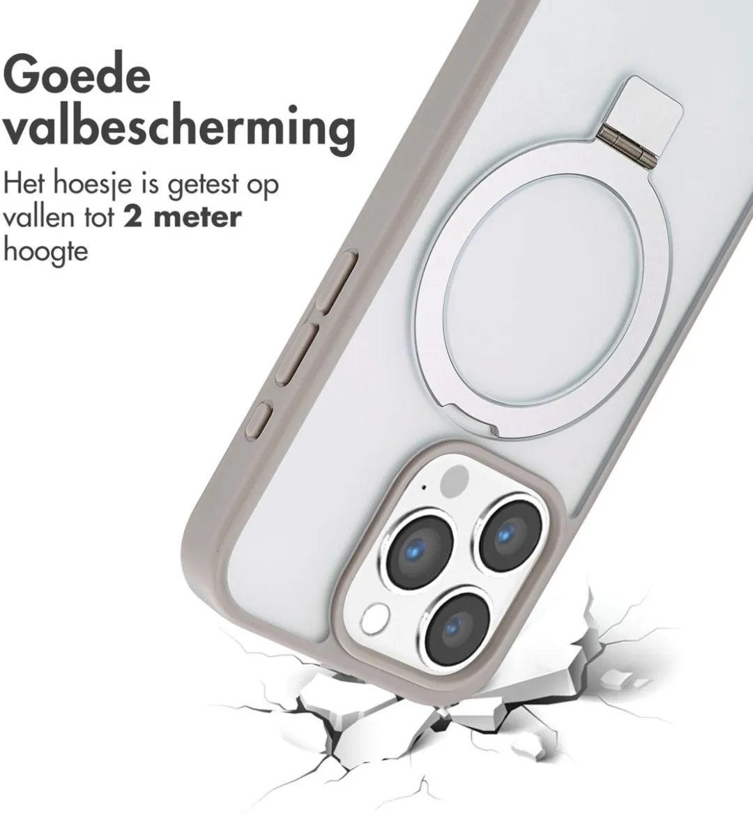 Accezz iPhone 15 Pro Hoesje Grijs - MagSafe