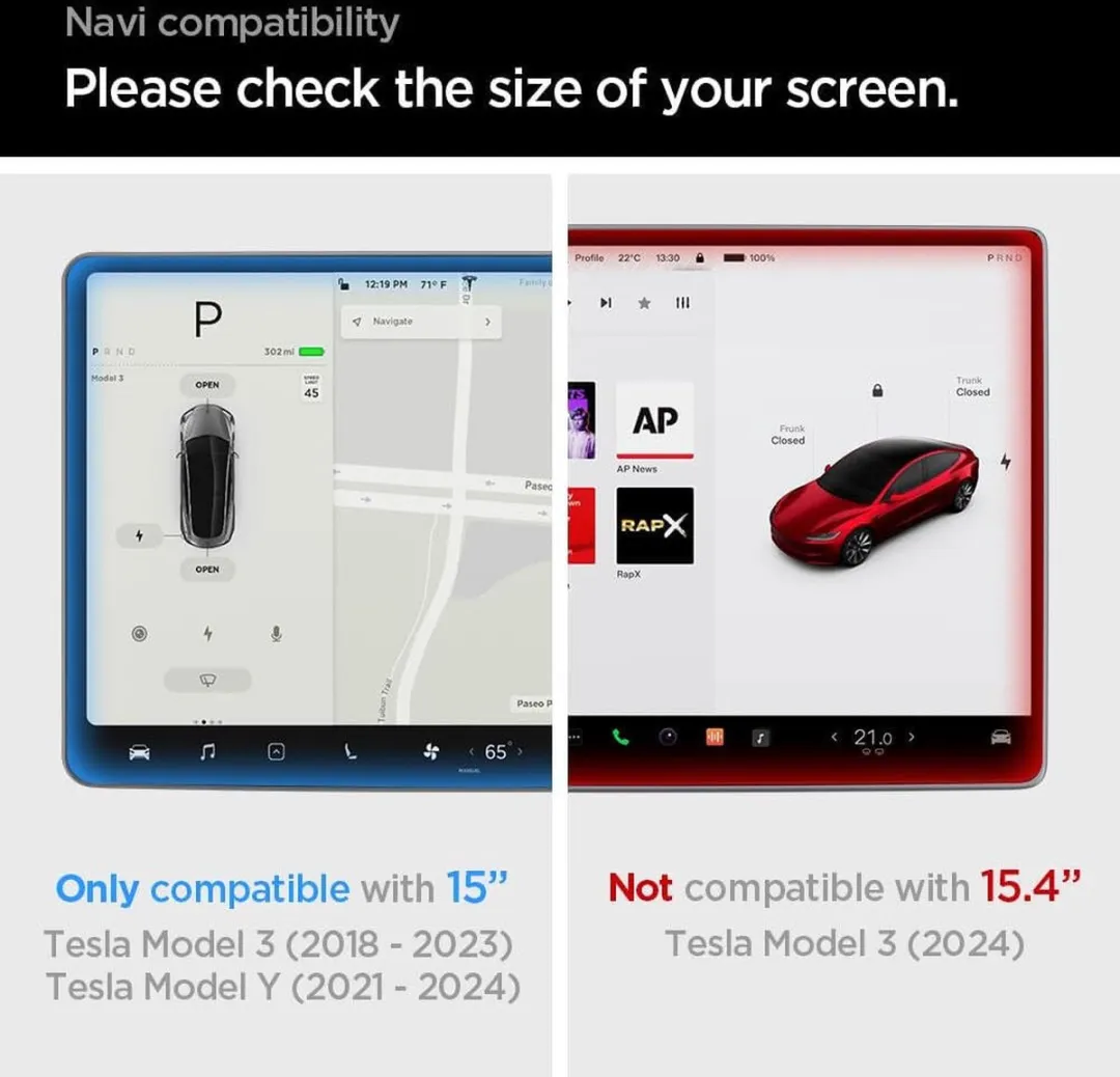 Spigen EZ Fit Glazen Screenprotector Tesla Model 3/Y 15" - Transparant