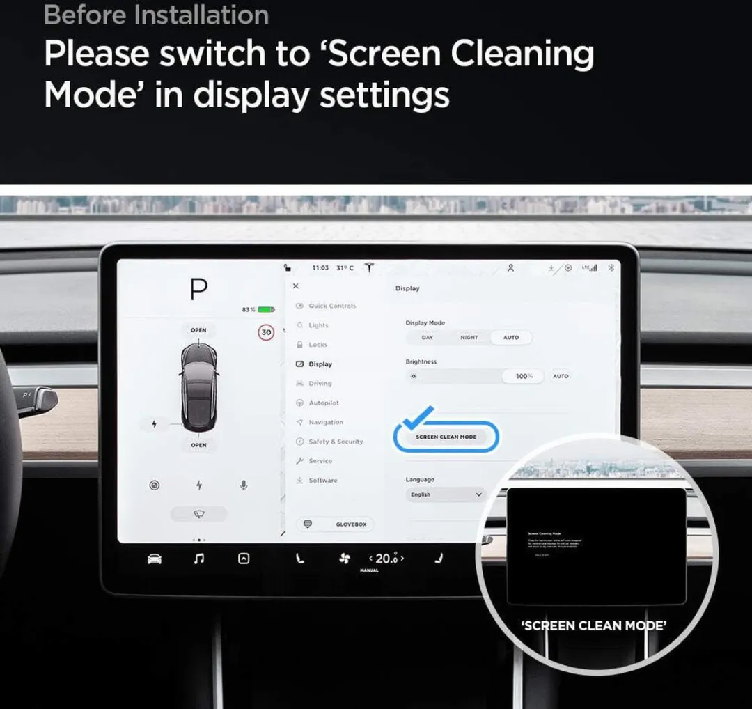 Spigen EZ Fit Glazen Screenprotector Tesla Model 3/Y 15" - Transparant