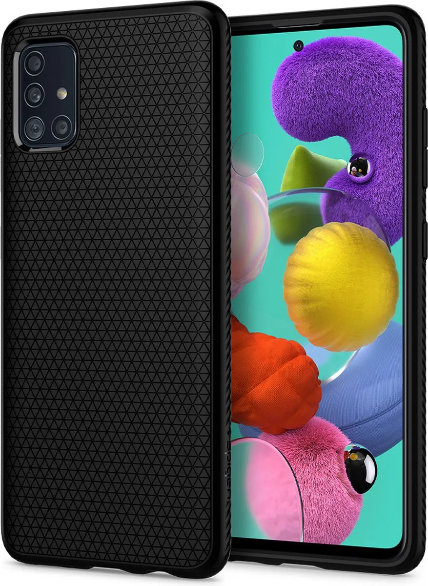 Spigen Liquid Air ACS00601 Hoesje - Samsung Galaxy A51 - Matte Zwart - afbeelding 2 van 6