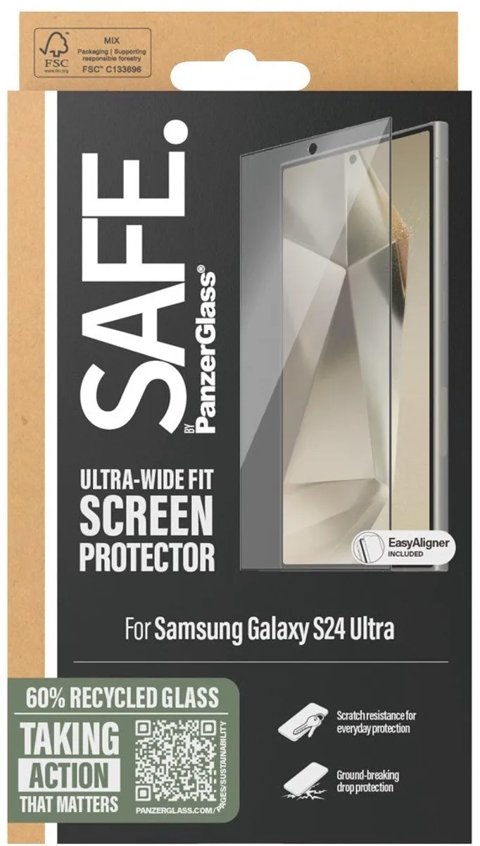 PanzerGlass SAFE S24 Ultra Screenprotector - Case Friendly
