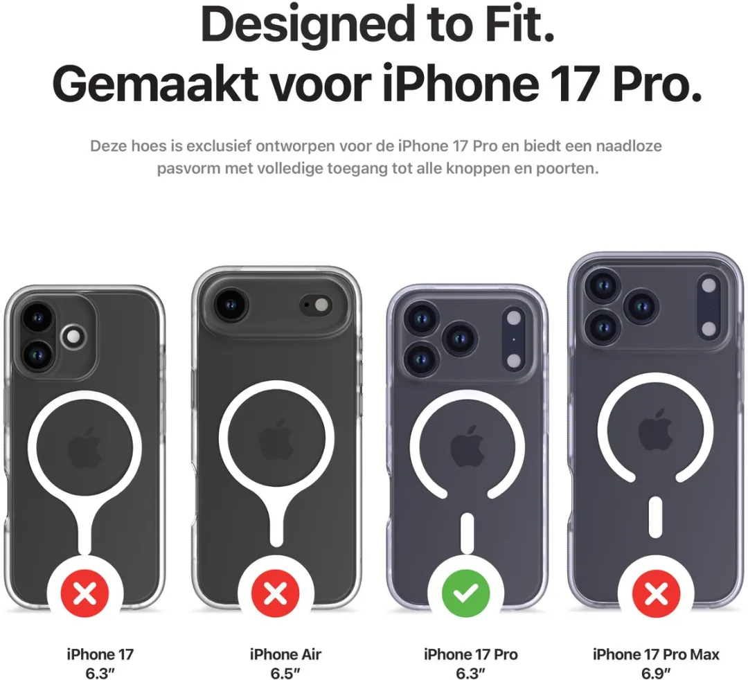 Decoded Clear Frosted Hoesje iPhone 17 Pro - Wit - afbeelding 6 van 6