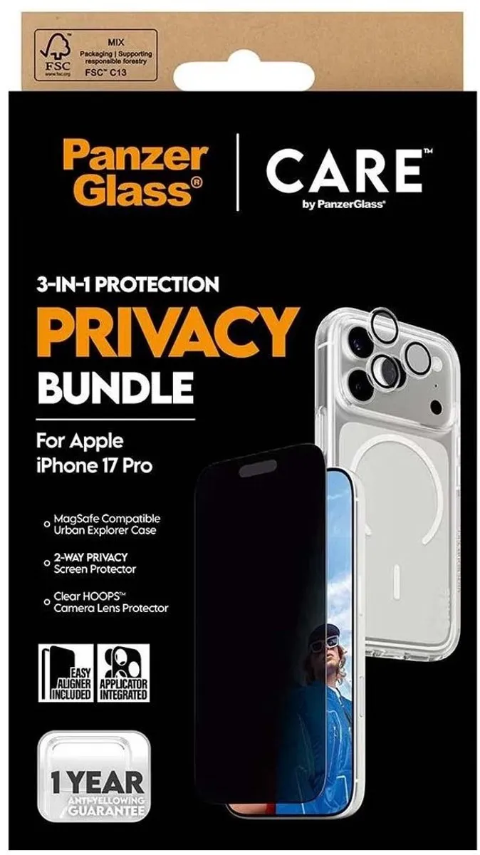 PanzerGlass CR41097 Beschermset iPhone 17 Pro - Doorzichtig zwart