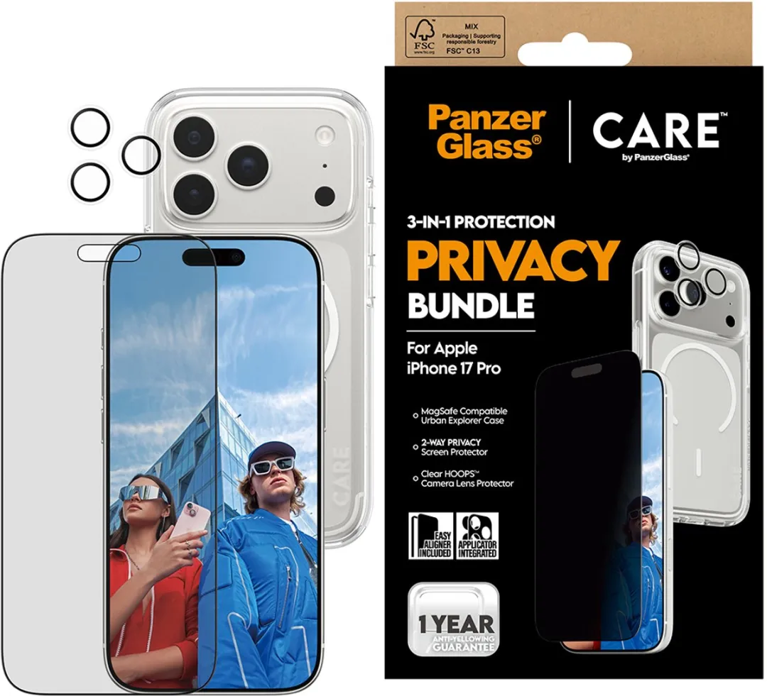 PanzerGlass CR41097 Beschermset iPhone 17 Pro - Doorzichtig zwart