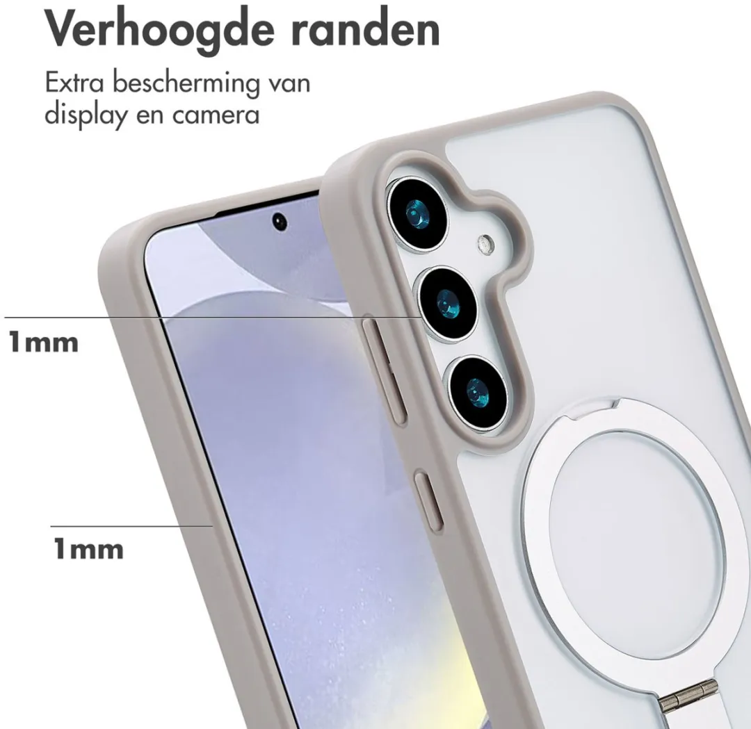 Accezz Hoesje Samsung Galaxy S25 Plus Magnetische Ring - Grijs