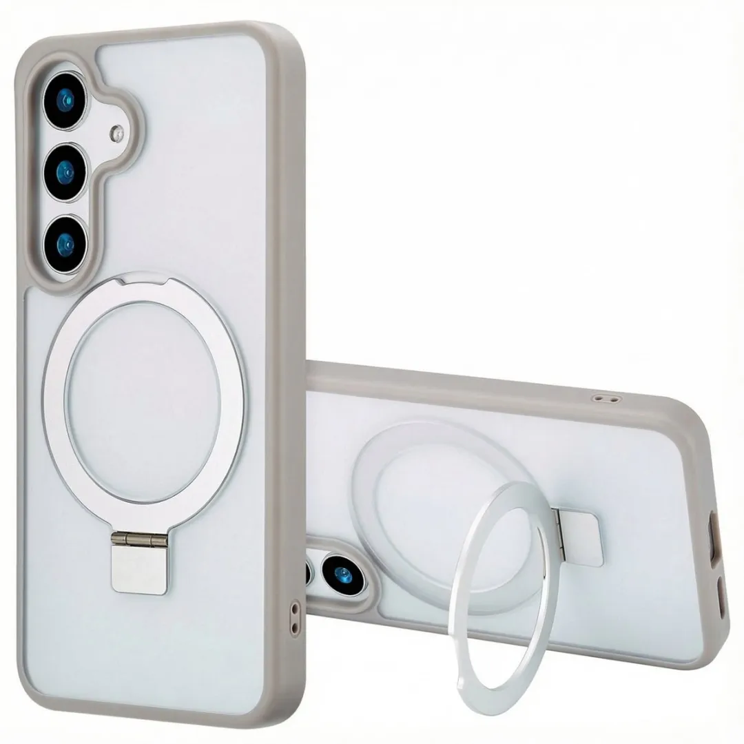 Accezz Hoesje Samsung Galaxy S25 Plus Magnetische Ring - Grijs