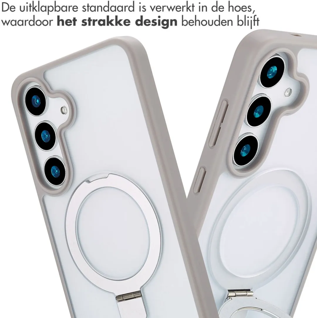 Accezz Hoesje Samsung Galaxy S25 Plus Magnetische Ring - Grijs