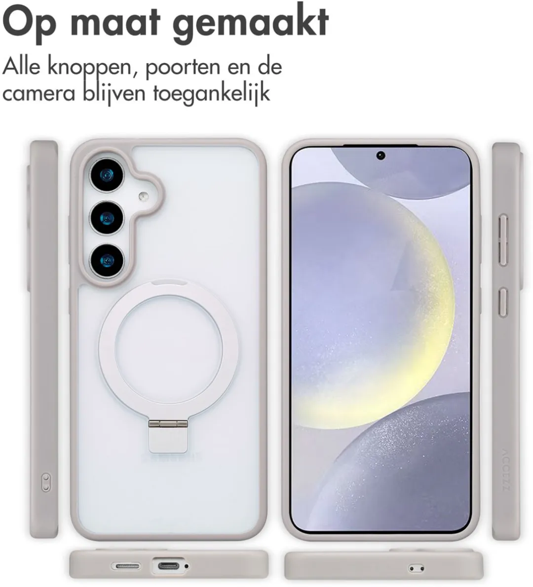 Accezz Hoesje Samsung Galaxy S25 Plus Magnetische Ring - Grijs