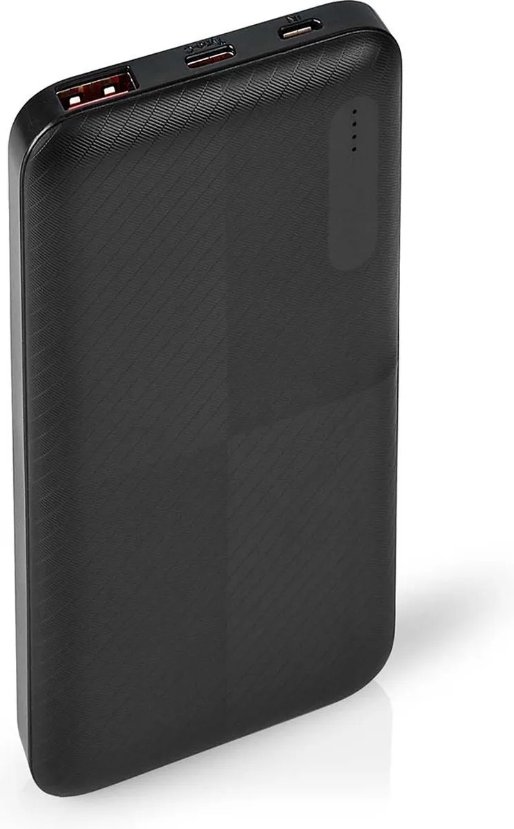 Nedis UPBKPD10000BK Powerbank 10000mAh - 18W - USB-A & USB-C - Zwart