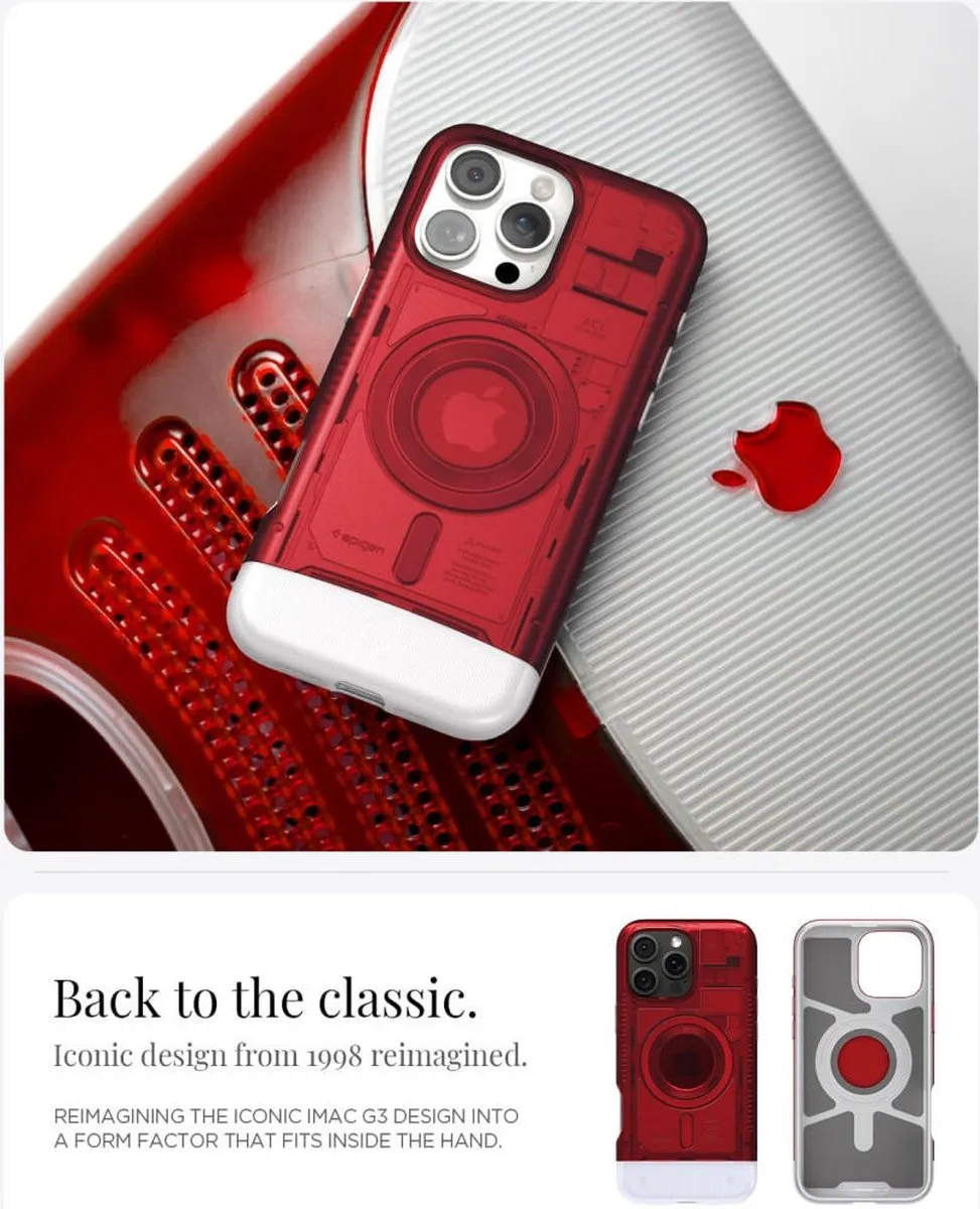 Spigen Classic C1 MagFit Hoesje iPhone 16 Pro Max - Rood - ACS08020 - afbeelding 6 van 6