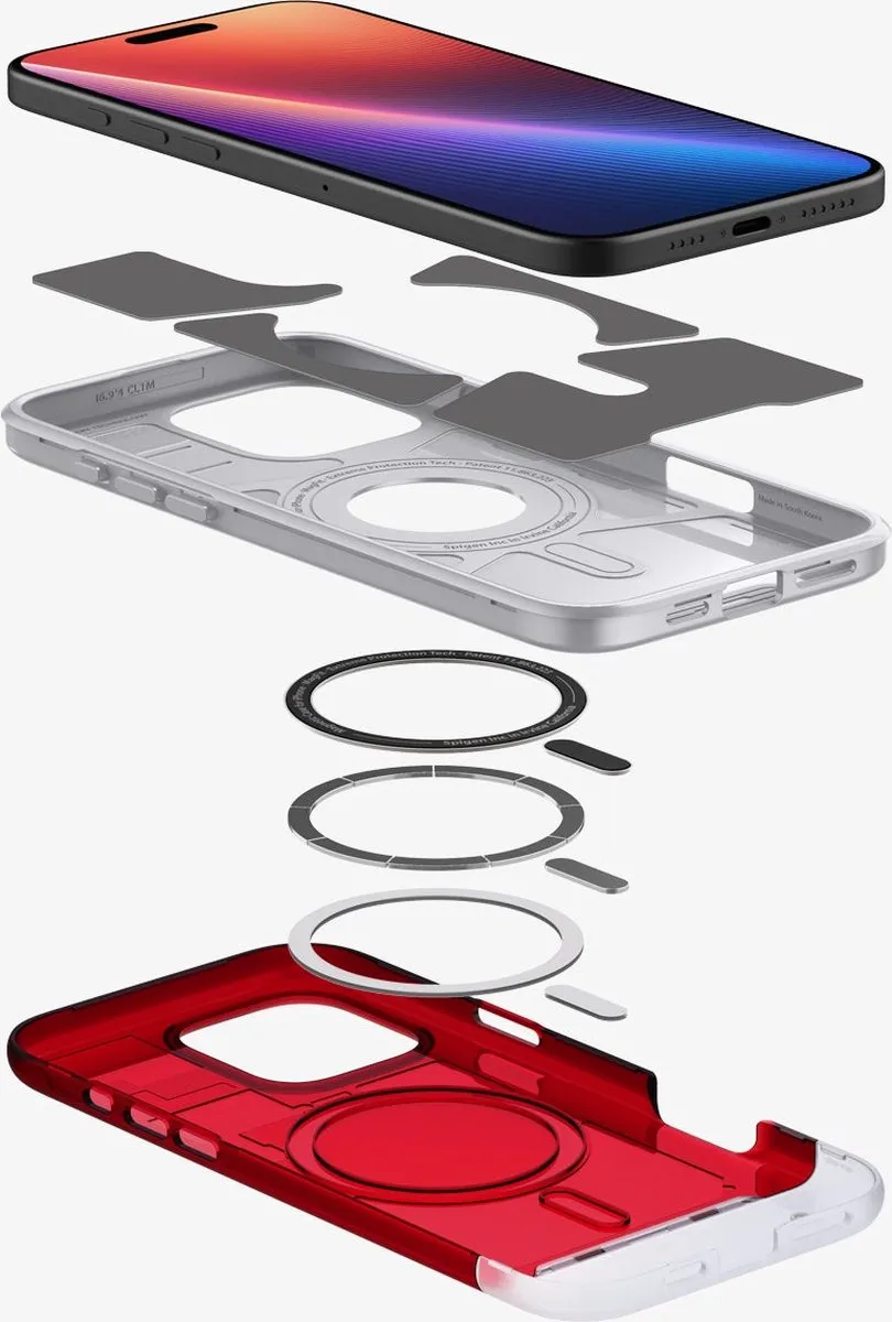 Spigen Classic C1 MagFit Hoesje iPhone 16 Pro Max - Rood - ACS08020