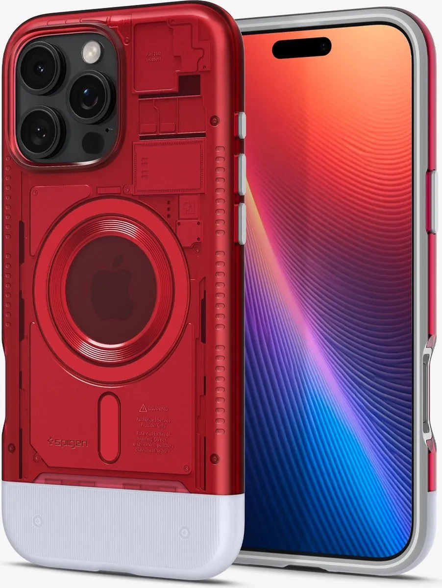 Spigen Classic C1 MagFit Hoesje iPhone 16 Pro Max - Rood - ACS08020
