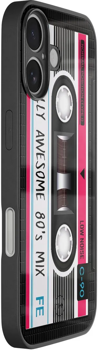 Casevibes iPhone 16 Hoesje - Zwart - TPU Glossy - Cassette