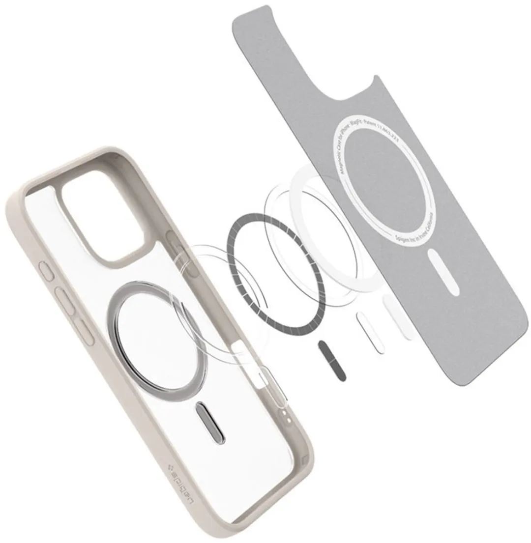 Spigen Ultra Hybrid MagFit ACS08138 Hoesje - iPhone 16 Pro - Roze Transparant