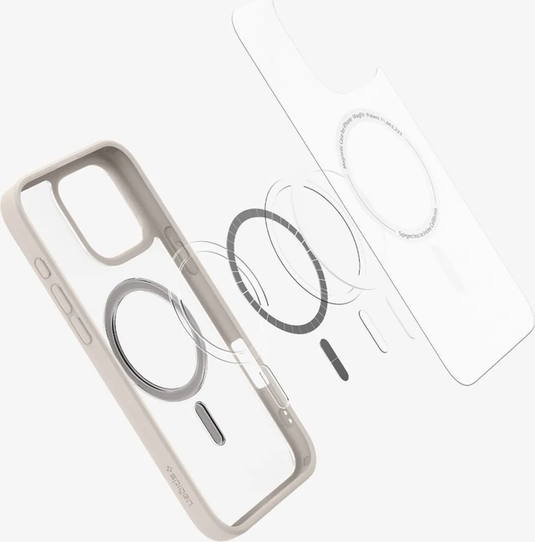 Spigen Ultra Hybrid MagFit ACS08138 Hoesje - iPhone 16 Pro - Roze Transparant - afbeelding 6 van 6