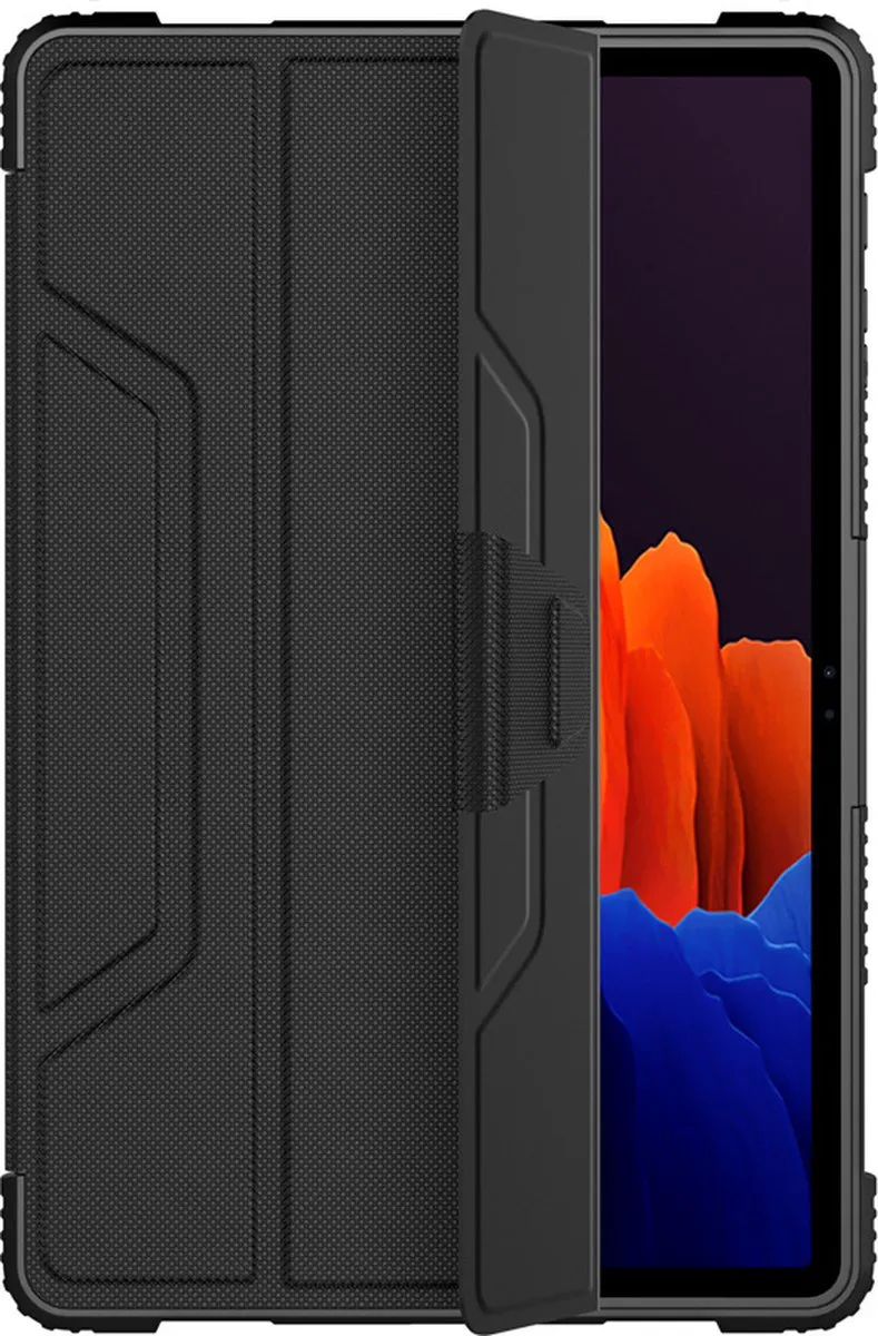 Nillkin Samsung Galaxy Tab S7+ Hoes - PU Leren - 12.4" - Zwart