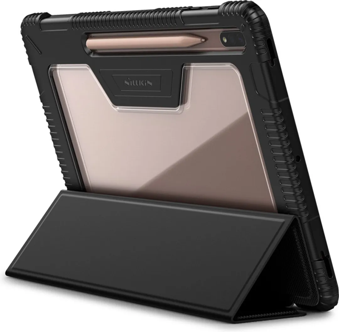 Nillkin Samsung Galaxy Tab S7+ Hoes - PU Leren - 12.4" - Zwart