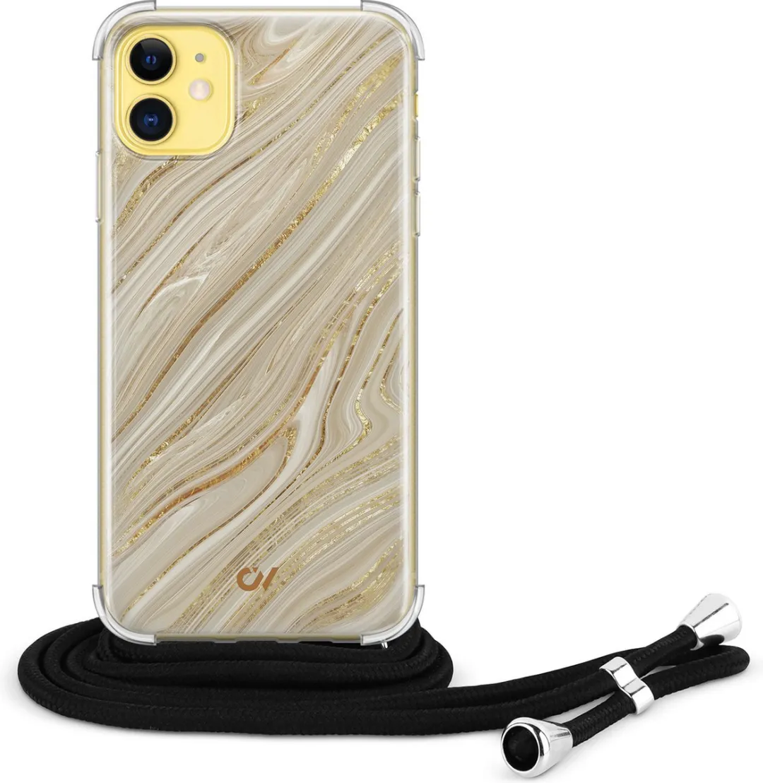 Casevibes Telefoonhoesje iPhone 11 Golden Marble - C/11/UV/003