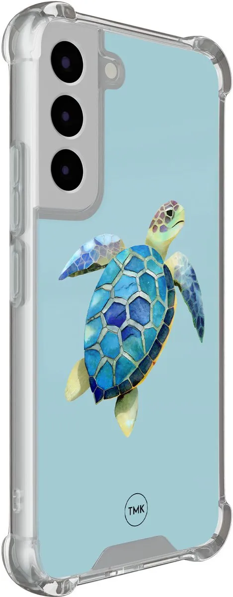 Casevibes Shockproof Hoesje Samsung Galaxy S22 - Schildpad - Blauw