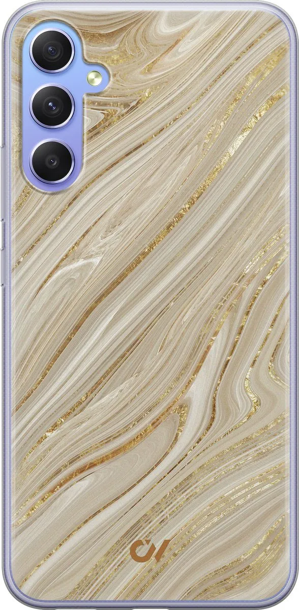 Casevibes Samsung Galaxy A34 Hoesje Golden Marble