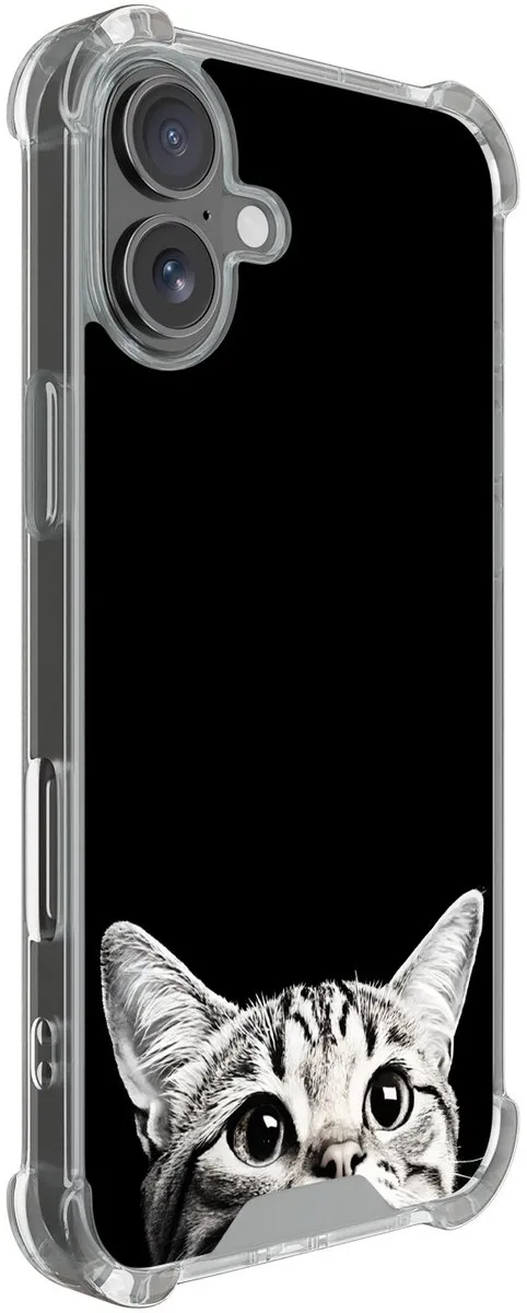 Casevibes iPhone 17 Hoesje A/i17/S/007 - Schokbestendig - Kat Kiekeboe - Zwart