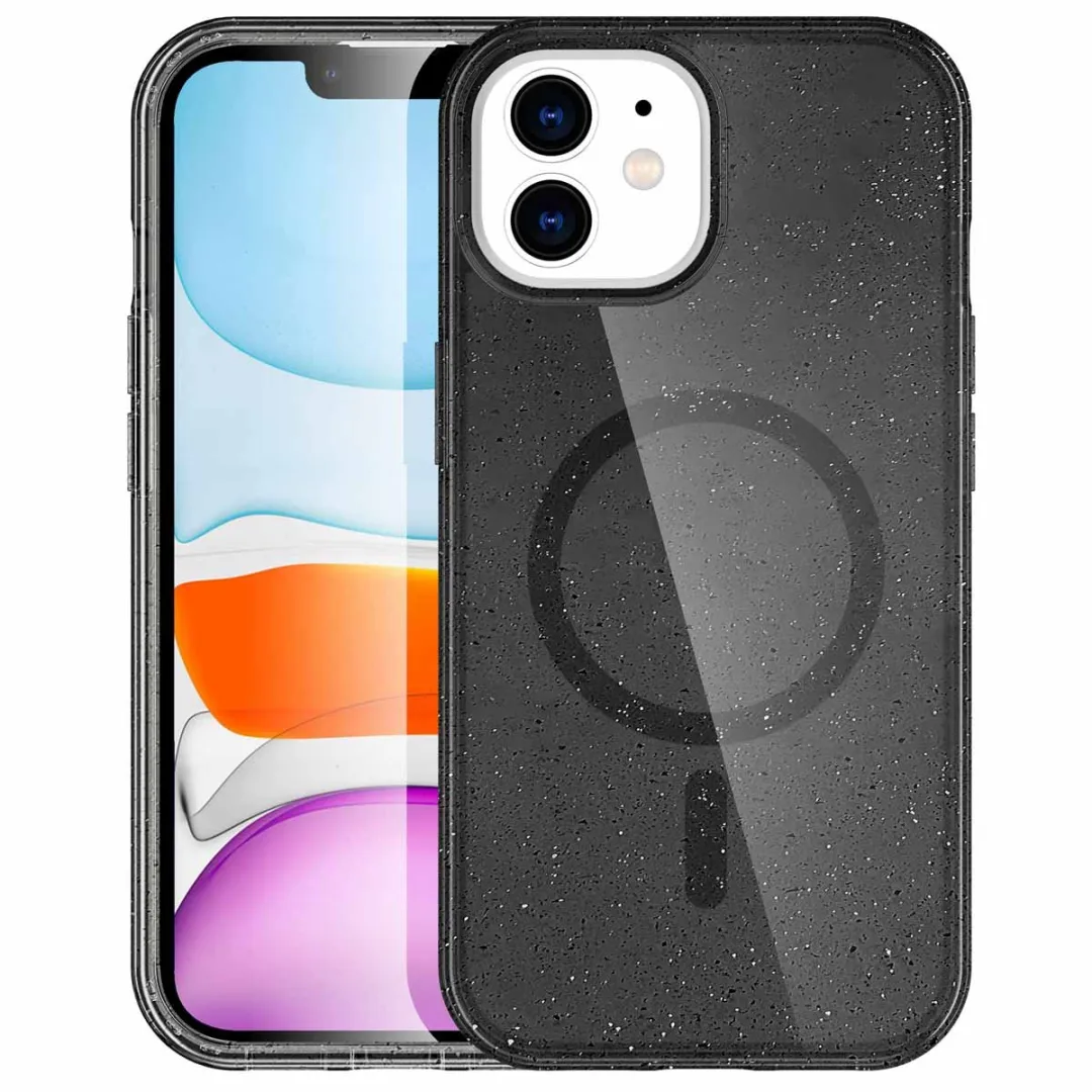 Imoshion Hoesje iPhone 12/12 Pro Sparkle Glitter Zwart - MagSafe