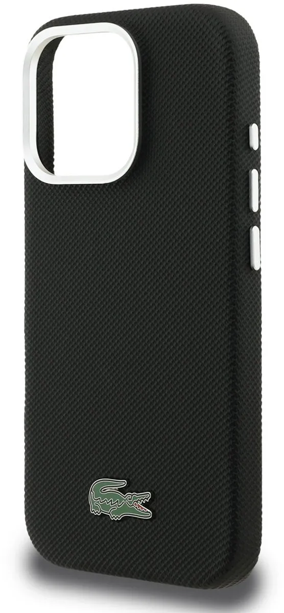 Lacoste Back Cover Case iPhone 16 Pro - Zwart - MagSafe