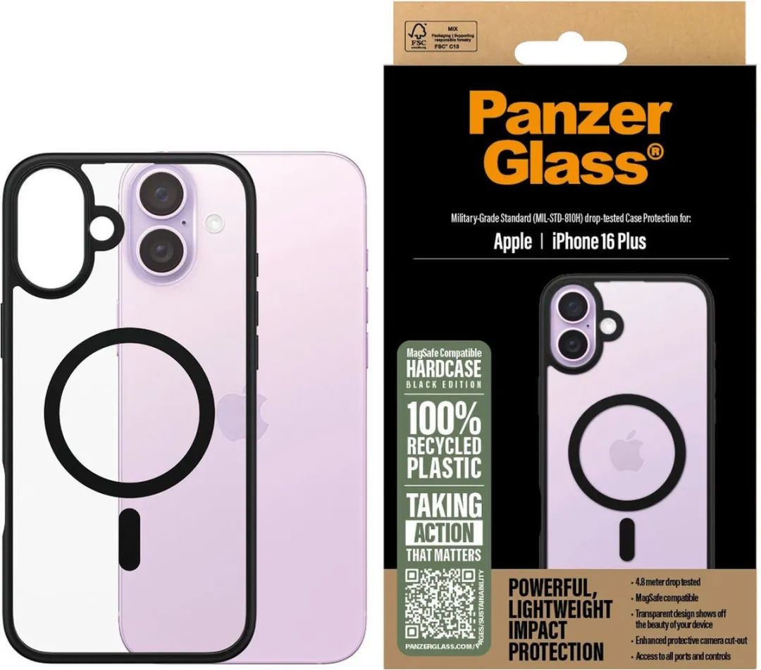 PanzerGlass iPhone 16 Plus HardCase - Zwart MagSafe - 1303