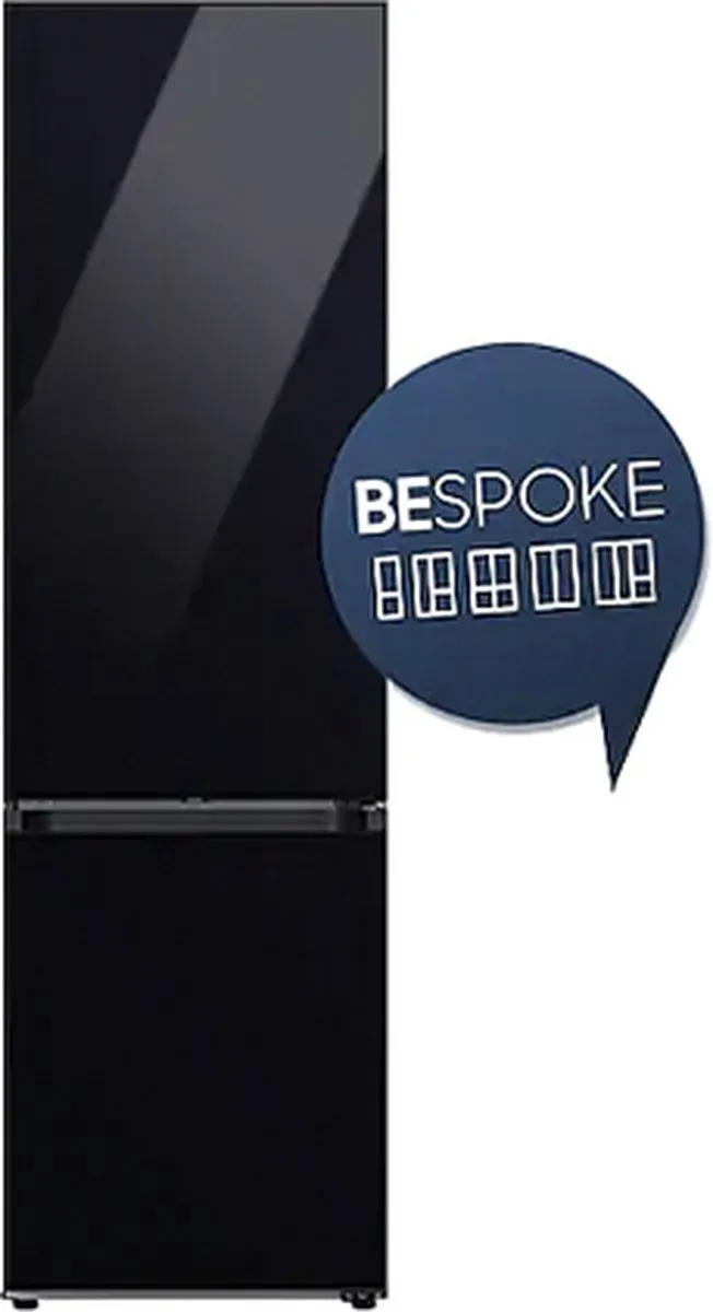 Samsung RB38A7B5E22 Koel-vriescombinatie 390L - Diep zwart glas