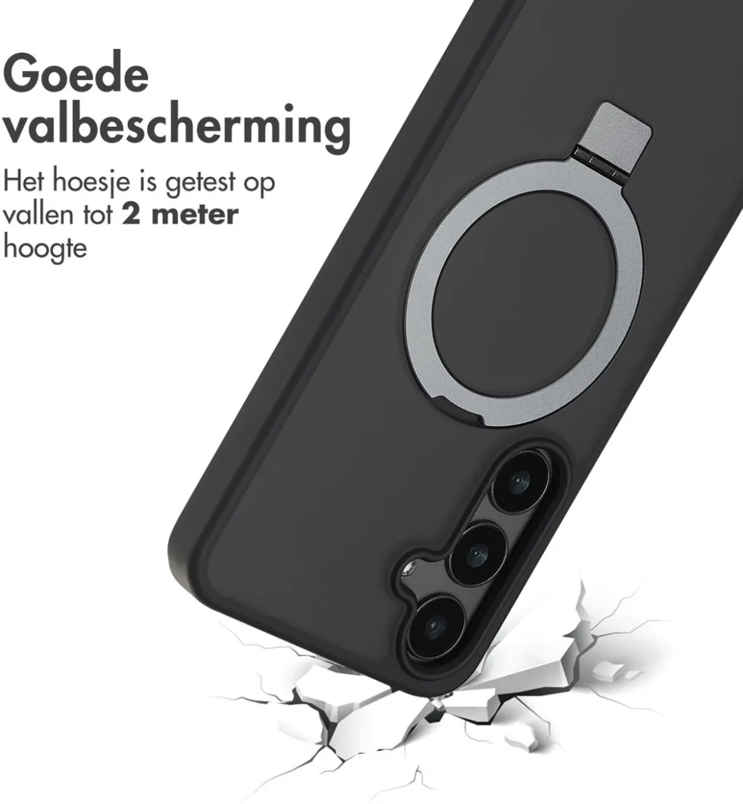 Accezz Hoesje Samsung Galaxy S24 Plus Magnetische Ring - Zwart