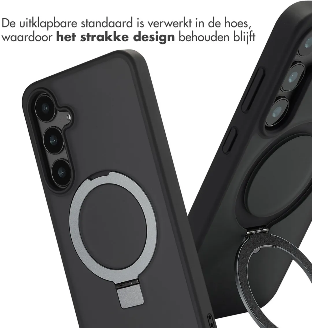 Accezz Hoesje Samsung Galaxy S24 Plus Magnetische Ring - Zwart