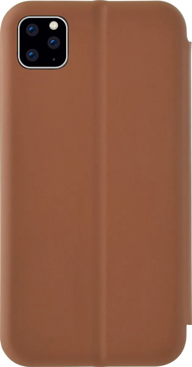Azuri Shell Booklet iPhone 11 Hoes - 1 Pasje - Bruin