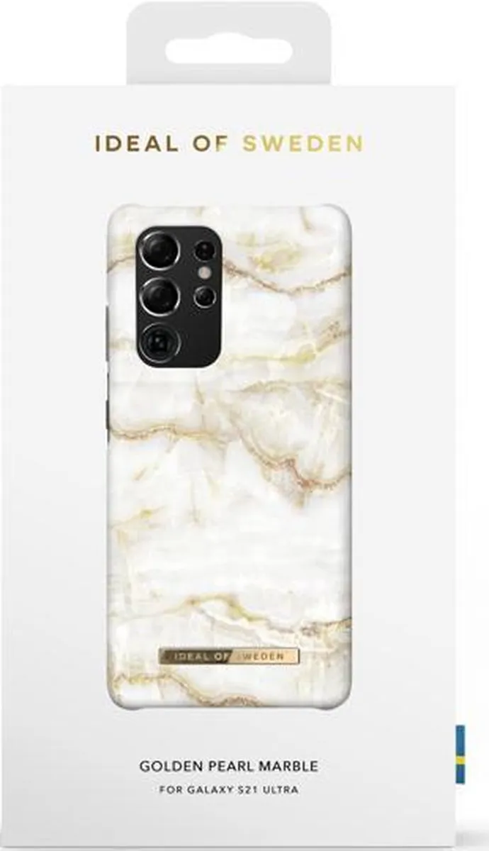 iDeal of Sweden Galaxy S21 Ultra Hardcase Golden Pearl Marble - 7340196263166