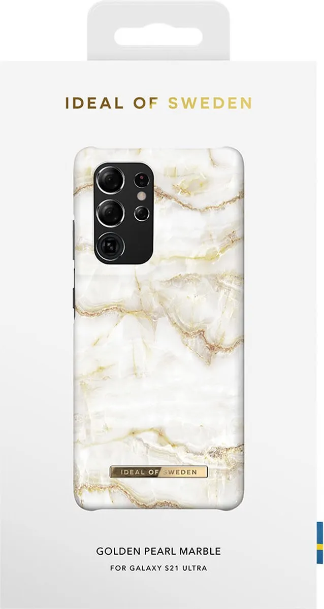 iDeal of Sweden Galaxy S21 Ultra Hardcase Golden Pearl Marble - 7340196263166