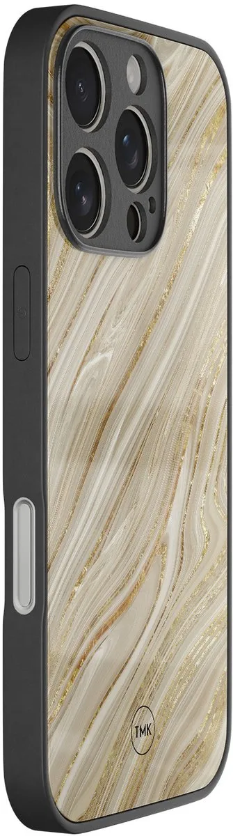 Casevibes iPhone 16 Pro Hoesje Golden Marble - Goud