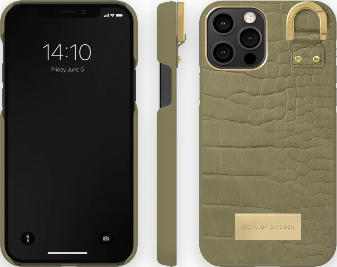 iDeal of Sweden Fashion Case Atelier iPhone 12 Pro Sage Croco - IDACSS22-2061-210 - afbeelding 4 van 5