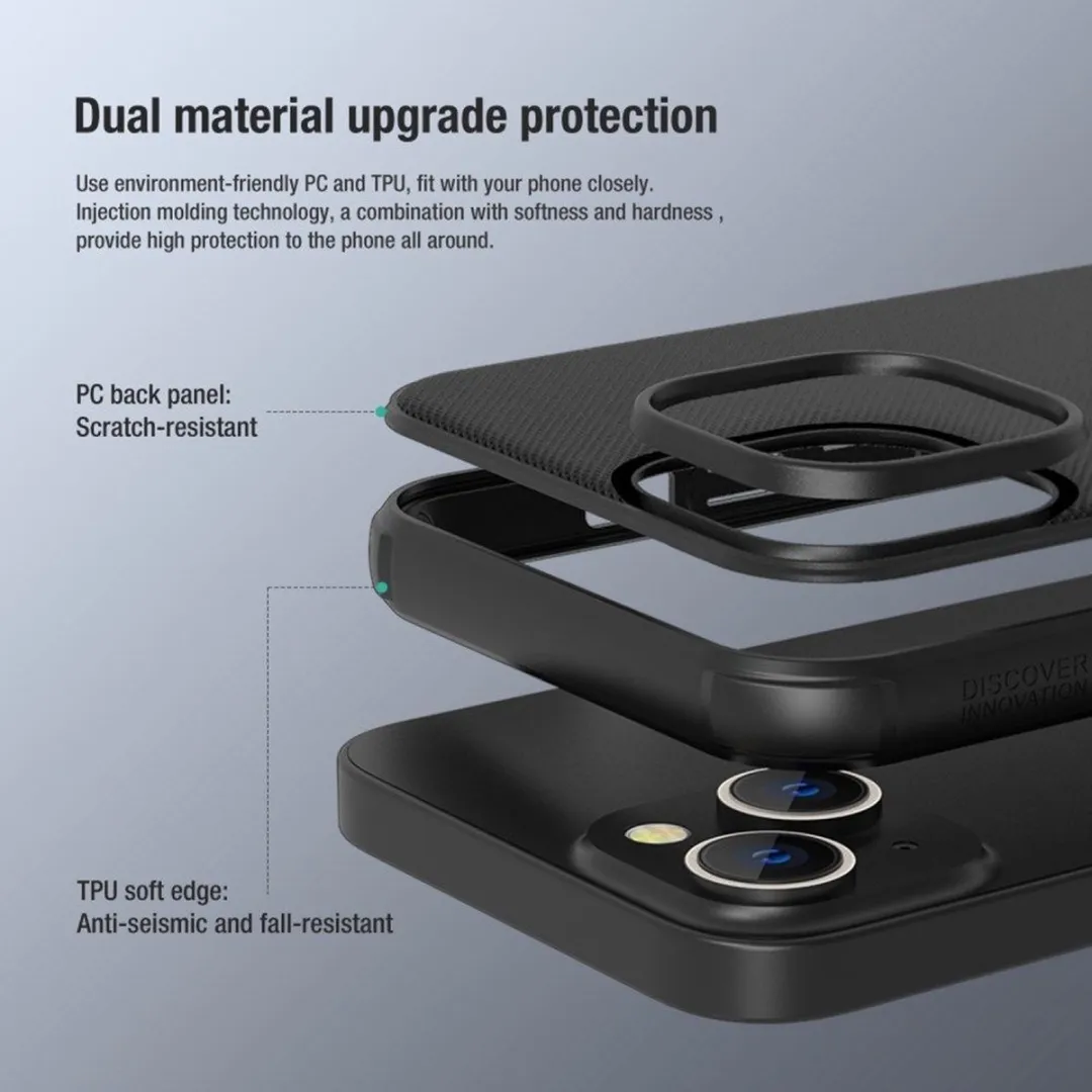Nillkin Super Frosted Shield Hoesje iPhone 14 - Zwart