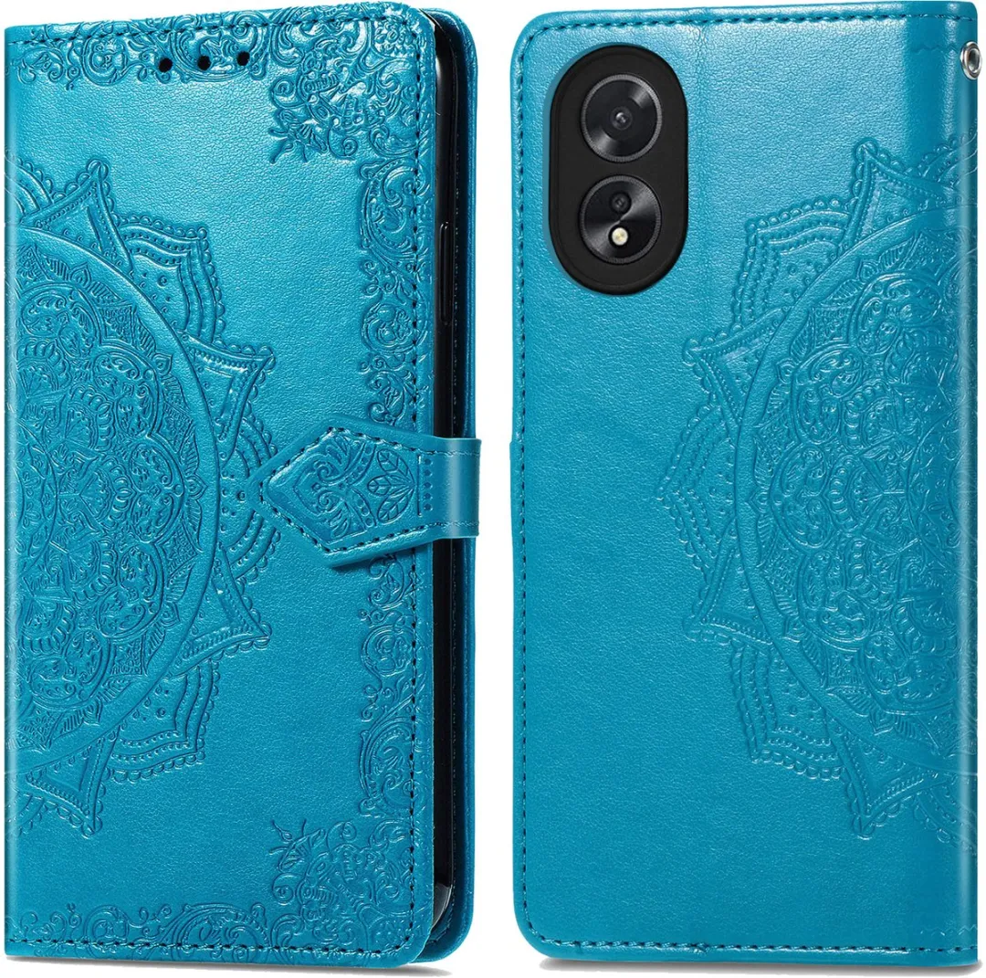 Imoshion Hoesje Oppo A18/A38 Mandala Bookcase - 3 Stuks - Turquoise