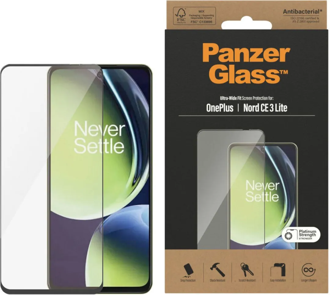 PanzerGlass Ultra-Wide Screen Protector OnePlus Nord CE 3 Lite - Zwart
