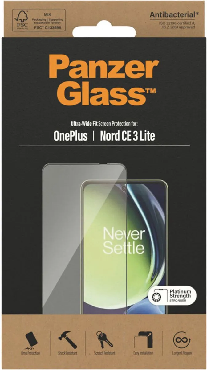 PanzerGlass Ultra-Wide Screen Protector OnePlus Nord CE 3 Lite - Zwart